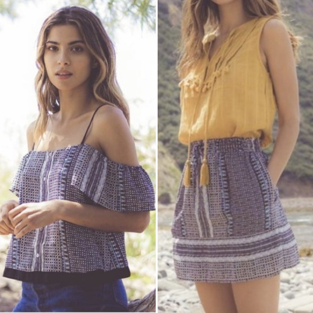 Revolve Greylin Keely Cold Shoulder Top &‎ Skirt Set NWT